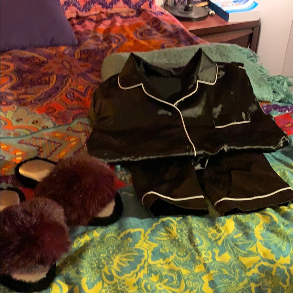 Black “silk” pijamas
